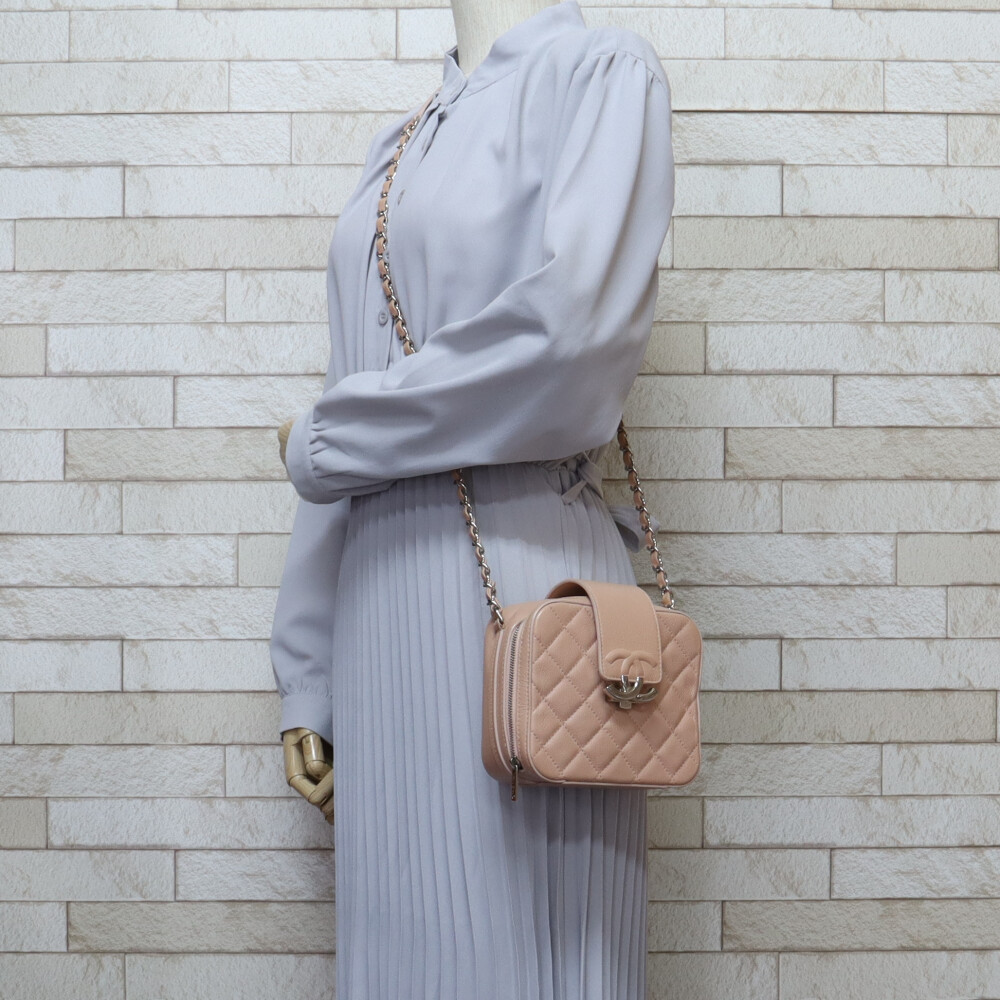 Chanel Caviar Bag Shoulder Pink Chain